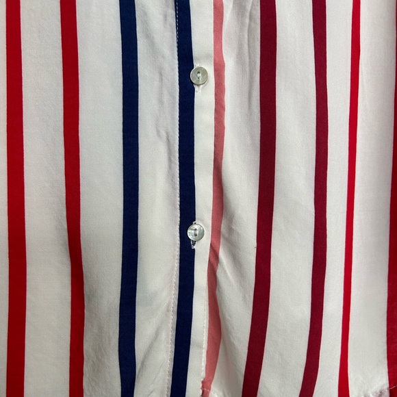 Alexander Jordan • Women’s Striped Back Button Short Sleeve Tunic Top • Medium - Picture 4 of 6